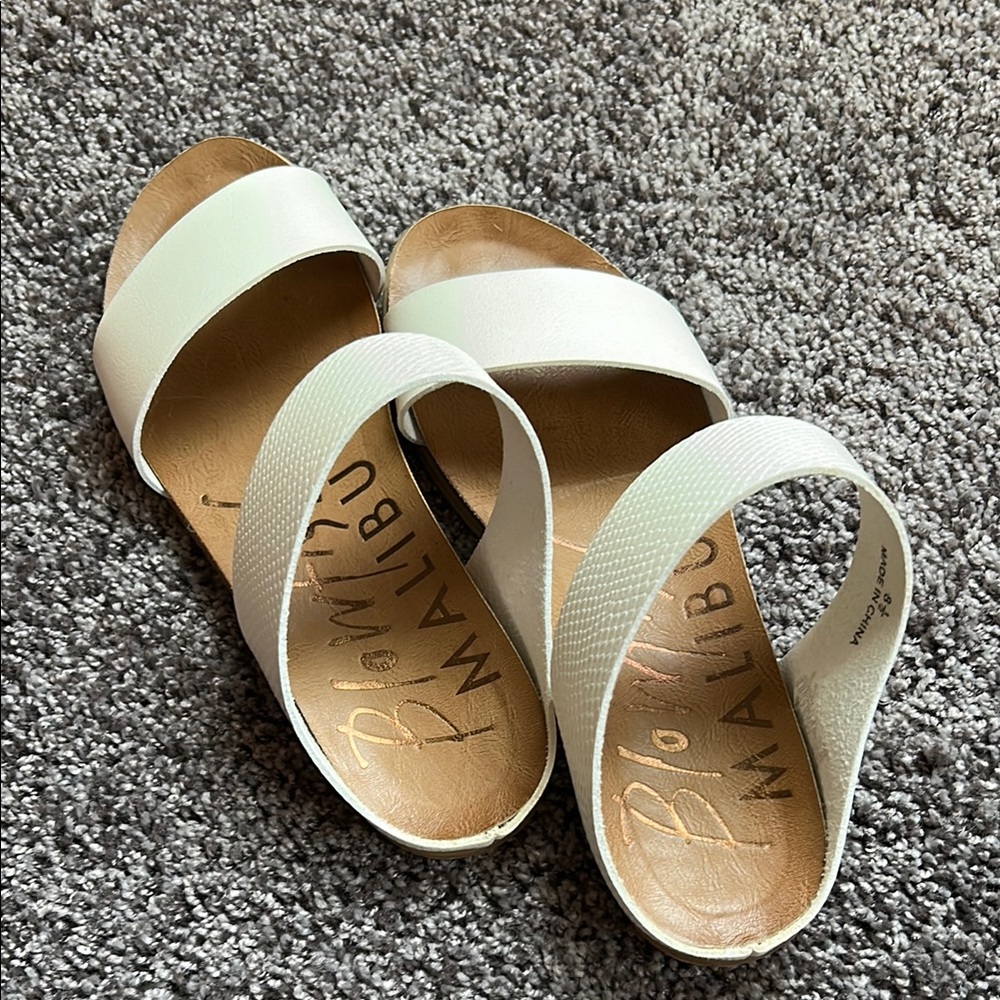 White Slide Sandals